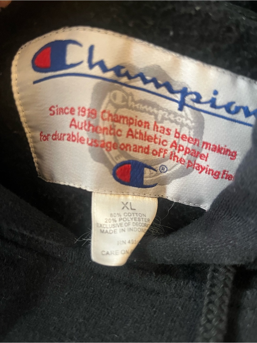 Champion brand Binghamton University black embroidered hoodie size XL - Picture 3 of 5